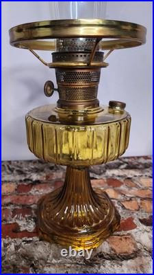 Aladdin Nu Type Model B Oil Lamp Amber with Shade