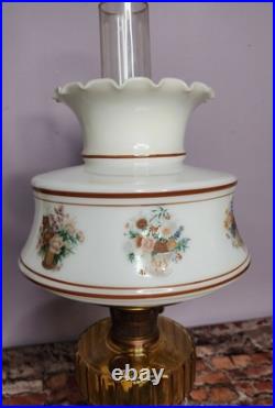 Aladdin Nu Type Model B Oil Lamp Amber with Shade