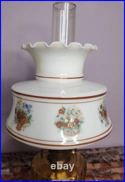 Aladdin Nu Type Model B Oil Lamp Amber with Shade