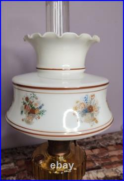 Aladdin Nu Type Model B Oil Lamp Amber with Shade