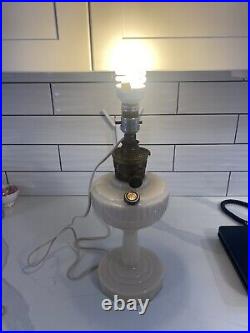Aladdin Oil Kerosene Lamp Alacite Lincoln B-75 Model B Converted To Electric