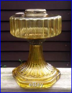 Aladdin Oil Kerosene Lamp Corinthian B-101 Amber Glass Fount and Foot SEE PICS