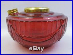 Aladdin Oil Kerosene Model 23 Lincoln Drape Shelf Lamp- Ruby Red Glass (76d8)