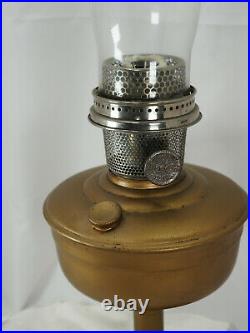 Aladdin Oil Lamp #12 unusual finish burner lox-on glass Chimney Australian model