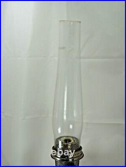 Aladdin Oil Lamp #12 unusual finish burner lox-on glass Chimney Australian model
