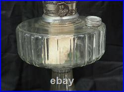 Aladdin Oil Lamp 1935 Clear Crystal Corinthian 23 Burner frosted etched shade B