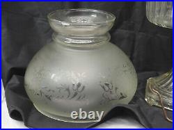 Aladdin Oil Lamp 1935 Clear Crystal Corinthian 23 Burner frosted etched shade B