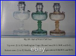 Aladdin Oil Lamp 1940 Amber Crystal filigree stem Washington Drape Model B-52