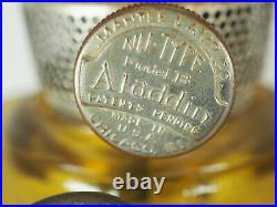 Aladdin Oil Lamp 1940 Amber Crystal plain stem Washington Drape Model B-55