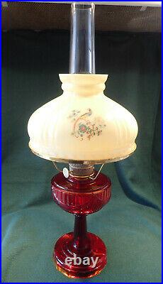 Aladdin Oil Lamp 1940s Tall Lincoln Drape Model B Ruby Red, NO RESERVE