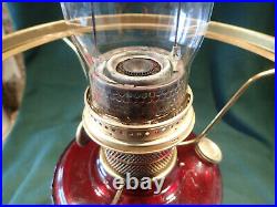 Aladdin Oil Lamp 1940s Tall Lincoln Drape Model B Ruby Red, NO RESERVE