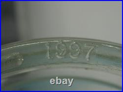 Aladdin Oil Lamp 1997 light blue font clear stem Short Lincoln Drape Burner 23