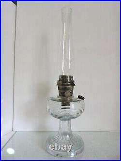 Aladdin Oil Lamp Clear Crystal Beehive Glass Oil Lamp Nu-Type Model Burner