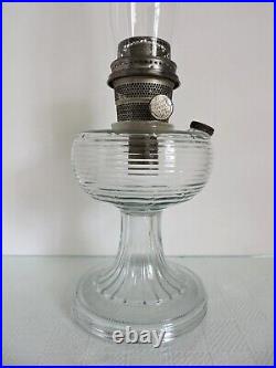 Aladdin Oil Lamp Clear Crystal Beehive Glass Oil Lamp Nu-Type Model Burner