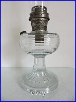 Aladdin Oil Lamp Clear Crystal Beehive Glass Oil Lamp Nu-Type Model Burner