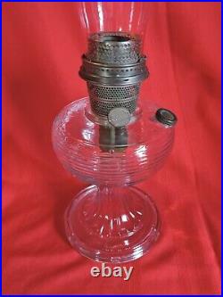 Aladdin Oil Lamp Clear Crystal Beehive Glass Oil Lamp Nu-Type Model Burner