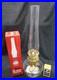 Aladdin Oil Lamp Clear Shelf Font 23 Brass Burner New Wick and Heelless Chimney
