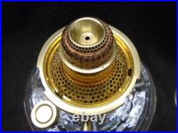 Aladdin Oil Lamp Clear Shelf Font 23 Brass Burner New Wick and Heelless Chimney