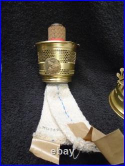 Aladdin Oil Lamp Clear Shelf Font 23 Brass Burner New Wick and Heelless Chimney