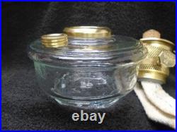 Aladdin Oil Lamp Clear Shelf Font 23 Brass Burner New Wick and Heelless Chimney