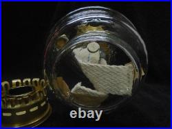 Aladdin Oil Lamp Clear Shelf Font 23 Brass Burner New Wick and Heelless Chimney