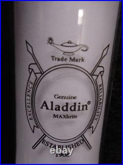 Aladdin Oil Lamp Clear Shelf Font 23 Brass Burner New Wick and Heelless Chimney