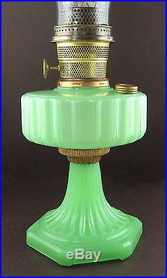 Aladdin Oil Lamp Corinthian 1935-36 Model B-111 Apple Green Rose Gold Connector
