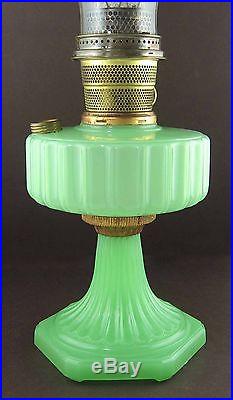 Aladdin Oil Lamp Corinthian 1935-36 Model B-111 Apple Green Rose Gold Connector