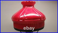 Aladdin Oil Lamp Corinthian B-104 Black Glass Foot Clear Font 1936 & Red Shade