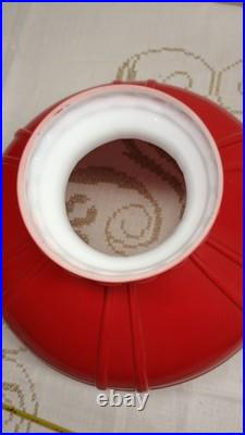 Aladdin Oil Lamp Corinthian B-104 Black Glass Foot Clear Font 1936 & Red Shade