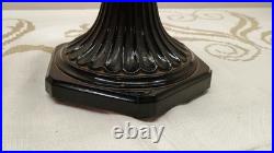 Aladdin Oil Lamp Corinthian B-104 Black Glass Foot Clear Font 1936 & Red Shade
