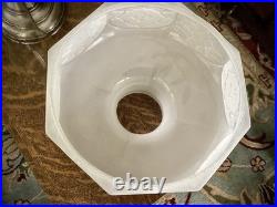 Aladdin Oil Lamp, Frosted Glass Shade Nickel Brass Vintage Old Antique