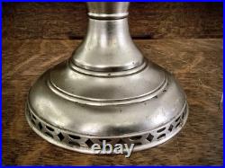 Aladdin Oil Lamp, Frosted Glass Shade Nickel Brass Vintage Old Antique
