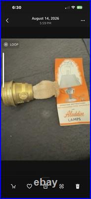 Aladdin Oil Lamp Hurricane with Red Swirl Glass Shade, Clear Chimney, 23 Burner