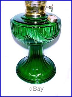 Aladdin Oil Lamp Lincoln Drape Emerald Green New Glass Kerosene Alladin Aladin