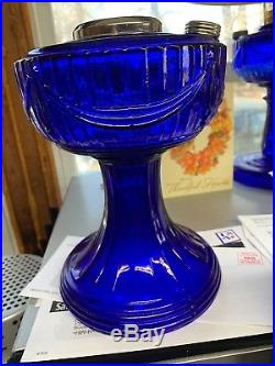 Aladdin Oil Lamp Lincoln Drape Short Blue Cobalt Excellent Condition 1999