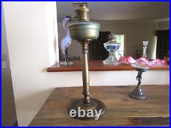 Aladdin Oil Lamp Model 12 ON PEDASTAL STAND BRASS FONT US MADE ALADDIN