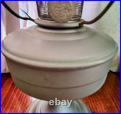 Aladdin Oil Lamp Nickel Lantern Lamp Model # 12 White Clear Shade Electrified