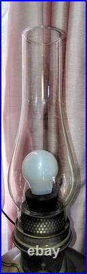 Aladdin Oil Lamp Nickel Lantern Lamp Model # 12 White Clear Shade Electrified