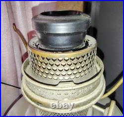 Aladdin Oil Lamp Nickel Lantern Lamp Model # 12 White Clear Shade Electrified