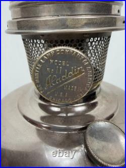 Aladdin Oil Lamp Nickel Plated Model 11 Circa 1922-1928