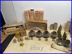 Aladdin Oil Lamp Parts Lot, Wicks, Burners, Risers, Spreaders, Screen, No. 6,8,11