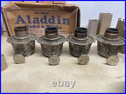 Aladdin Oil Lamp Parts Lot, Wicks, Burners, Risers, Spreaders, Screen, No. 6,8,11