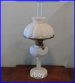 Aladdin Oil Lamp Pre-War Alacite Uranium Glass Body B-75 Tall Lincoln Drape VTG