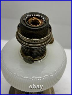 Aladdin Oil Lamp Queen Model B B96 White Moonstone, Silver Plated Base Nutype