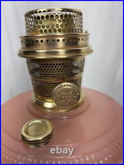 Aladdin Oil Lamp Queen with Rose Moonstone Font Model B-98 Circa 1937-39