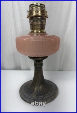 Aladdin Oil Lamp Queen with Rose Moonstone Font Model B-98 Circa 1937-39