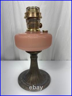 Aladdin Oil Lamp Queen with Rose Moonstone Font Model B-98 Circa 1937-39
