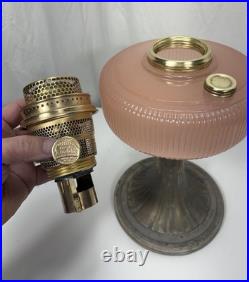 Aladdin Oil Lamp Queen with Rose Moonstone Font Model B-98 Circa 1937-39