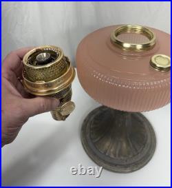 Aladdin Oil Lamp Queen with Rose Moonstone Font Model B-98 Circa 1937-39